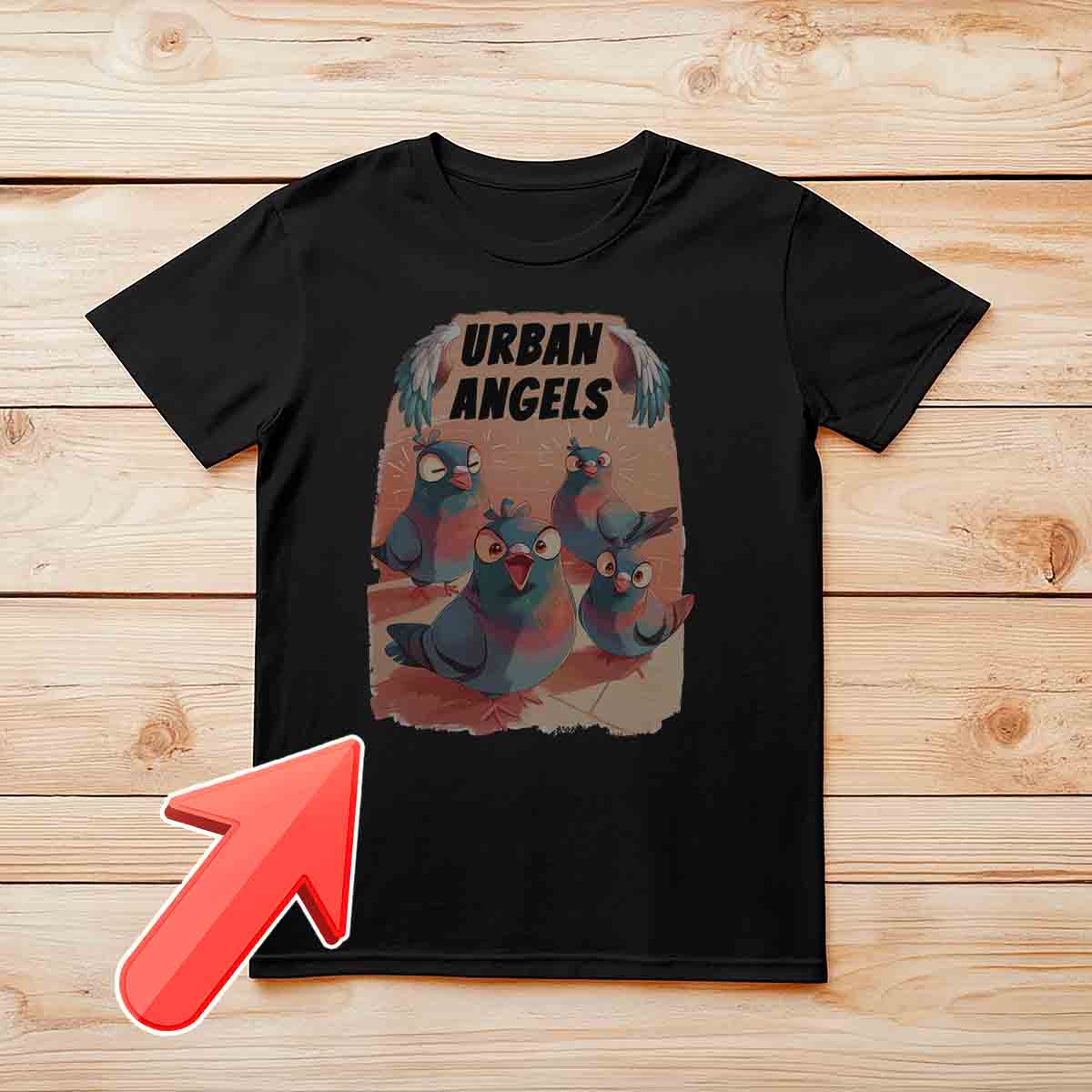 T-Shirt Fehler im Druck transparent Farbfehler - Urban Angels Tauben Pigeon Design